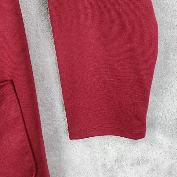 Womens Burgundy LuLaRoe Open Front Cardigan Blazer Long Sleeve Pockets Size M - Picture 3 of 9